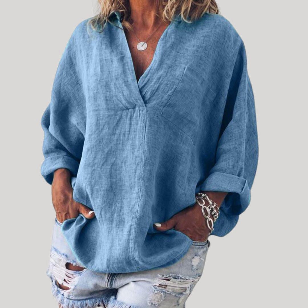 Laelia | Women’s Linen Long Sleeve Blouse