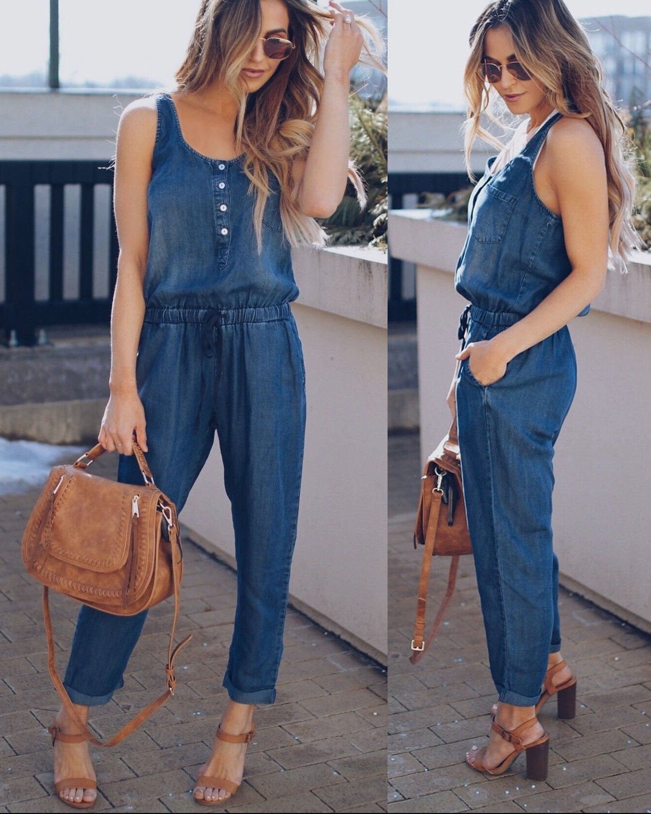 Harper | Women’s Sleeveless Denim Jumpsuit