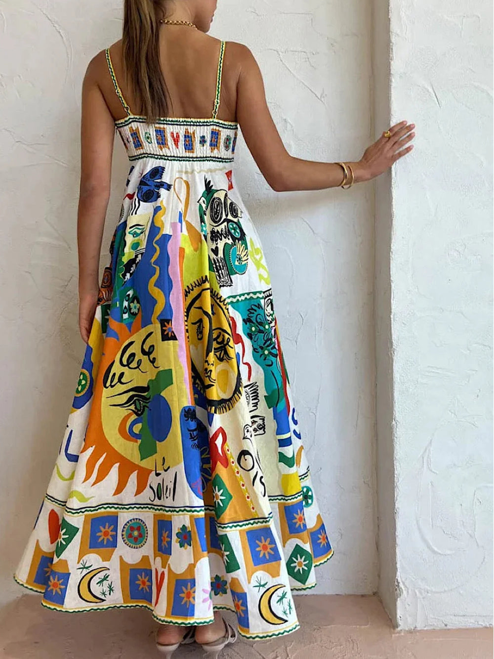 Adrienne | Women’s Printed Sleeveless Maxi Dress