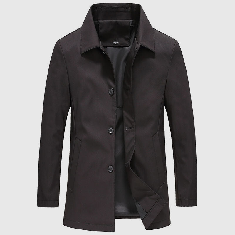 Cassian | Men’s Button Front Long Jacket