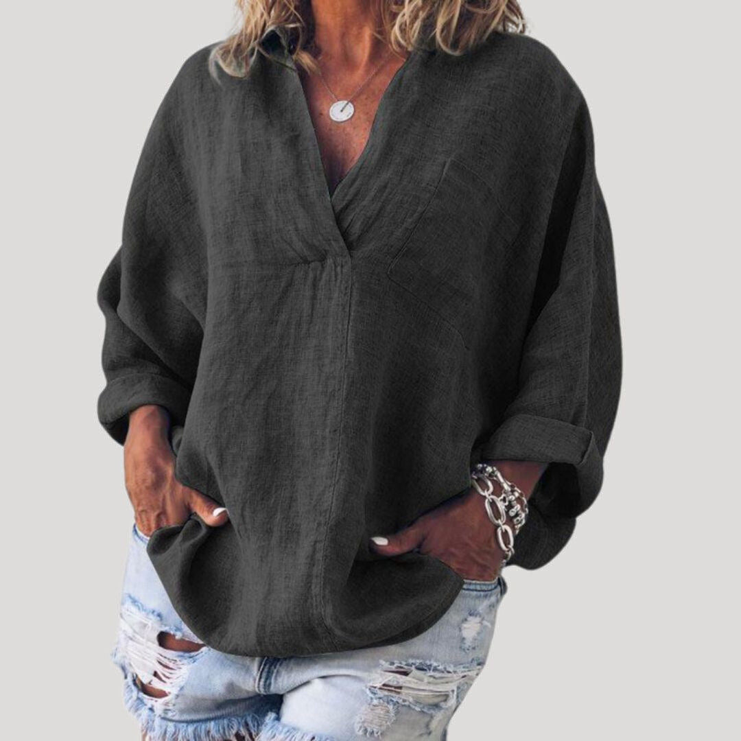 Laelia | Women’s Linen Long Sleeve Blouse