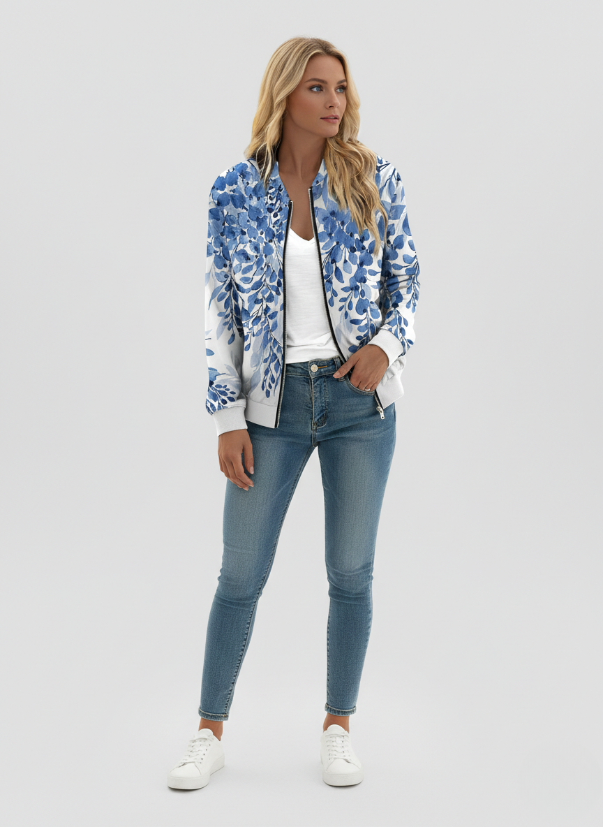 Cadence | Women's Floral Bomber Jacket