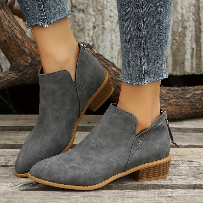Riley | Women’s Ankle Low Heel Slip On Boots
