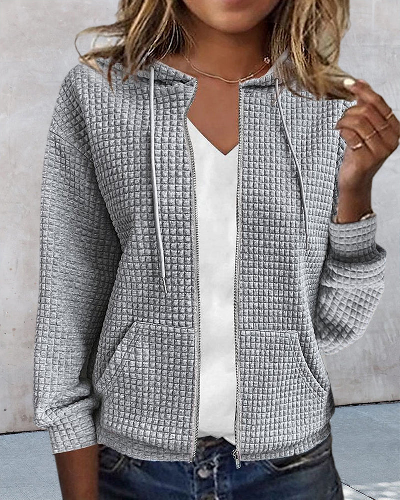 Azalea | Women’s Waffle Knit Hoodie Jacket