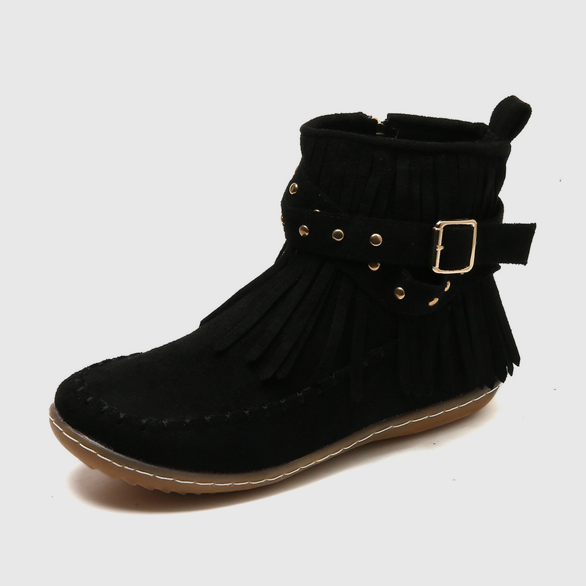 Tilda | Women’s Ankle Fringe Flat Boots