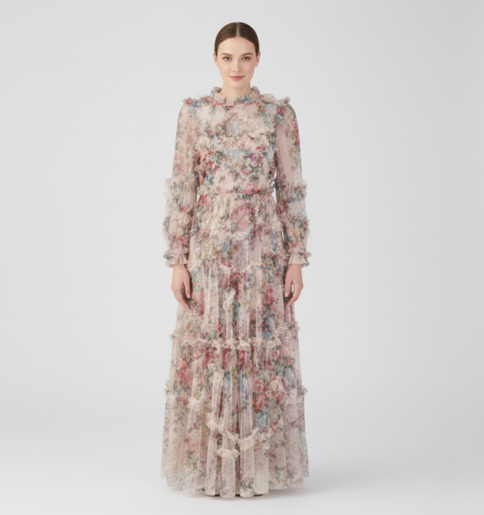 Debora | Women’s Floral Long Sleeve Maxi Dress