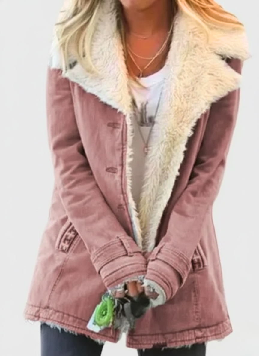 Annalise Women’s Faux Shearling Collar Winter Jacket