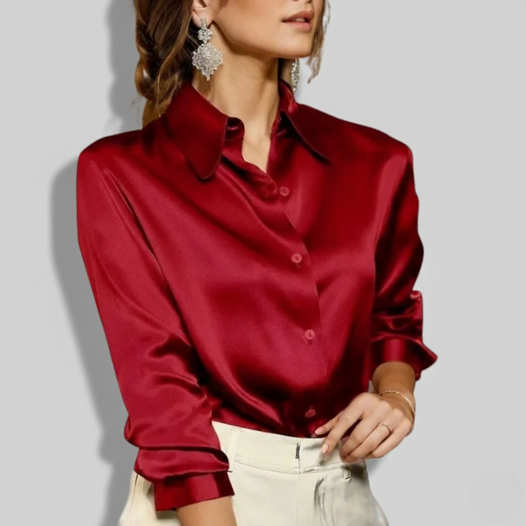 Hadassah | Women’s Satin Long Sleeve Blouse