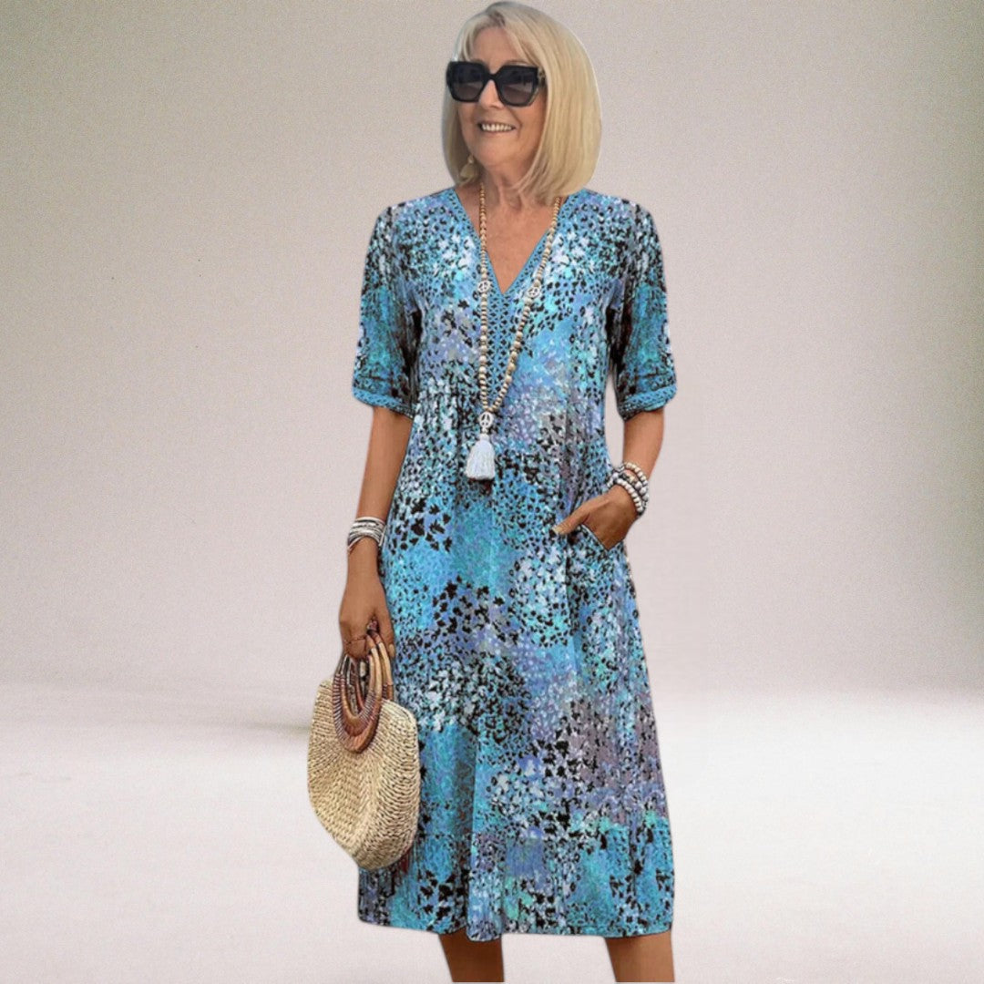 Daiva | Women’s V-Neck Summer Midi Dress