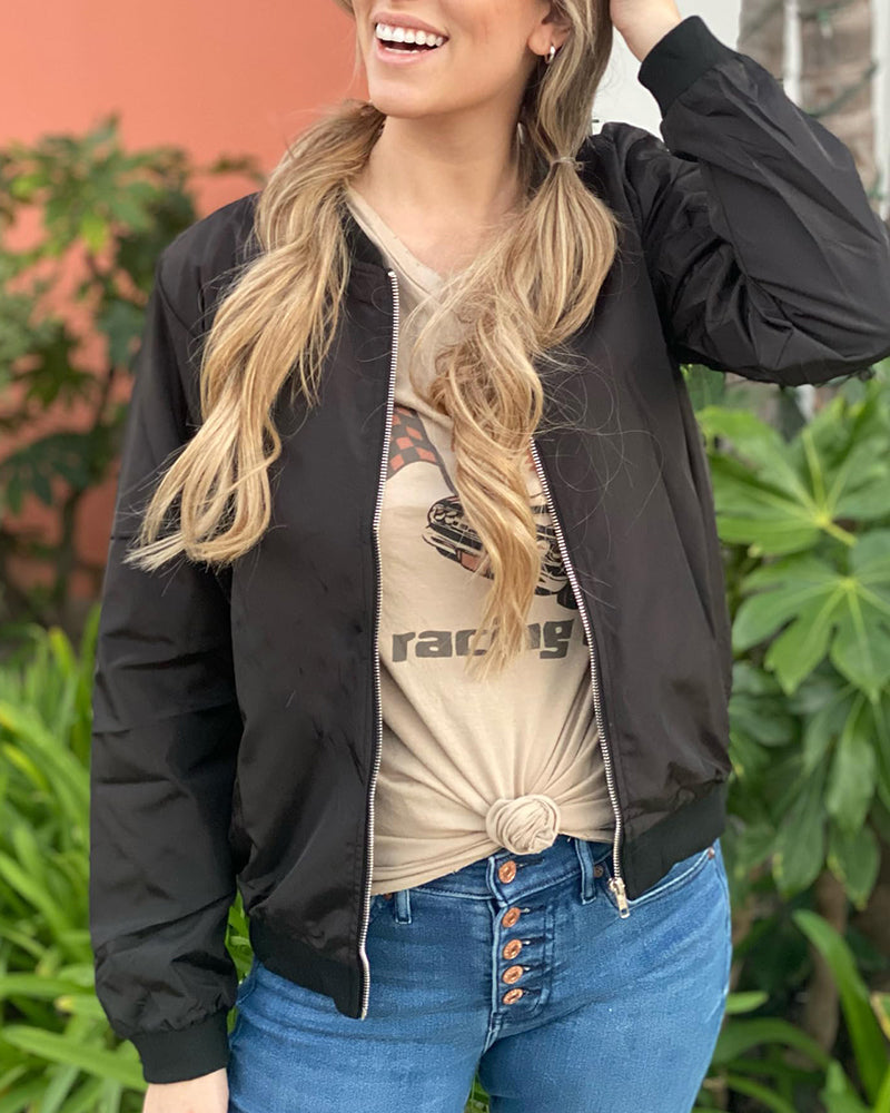 Jaliyah | Women's Zip Front Bomber Jacket