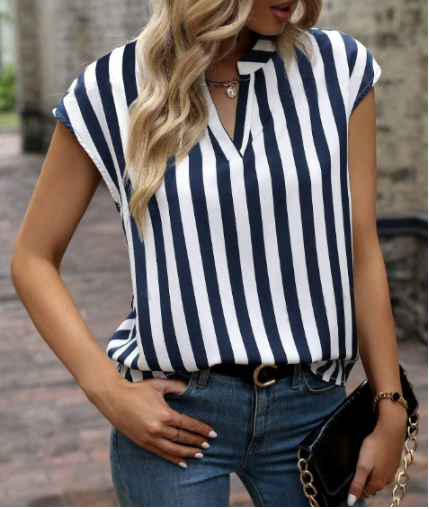 Linnea | Women’s Striped Sleeveless Blouse
