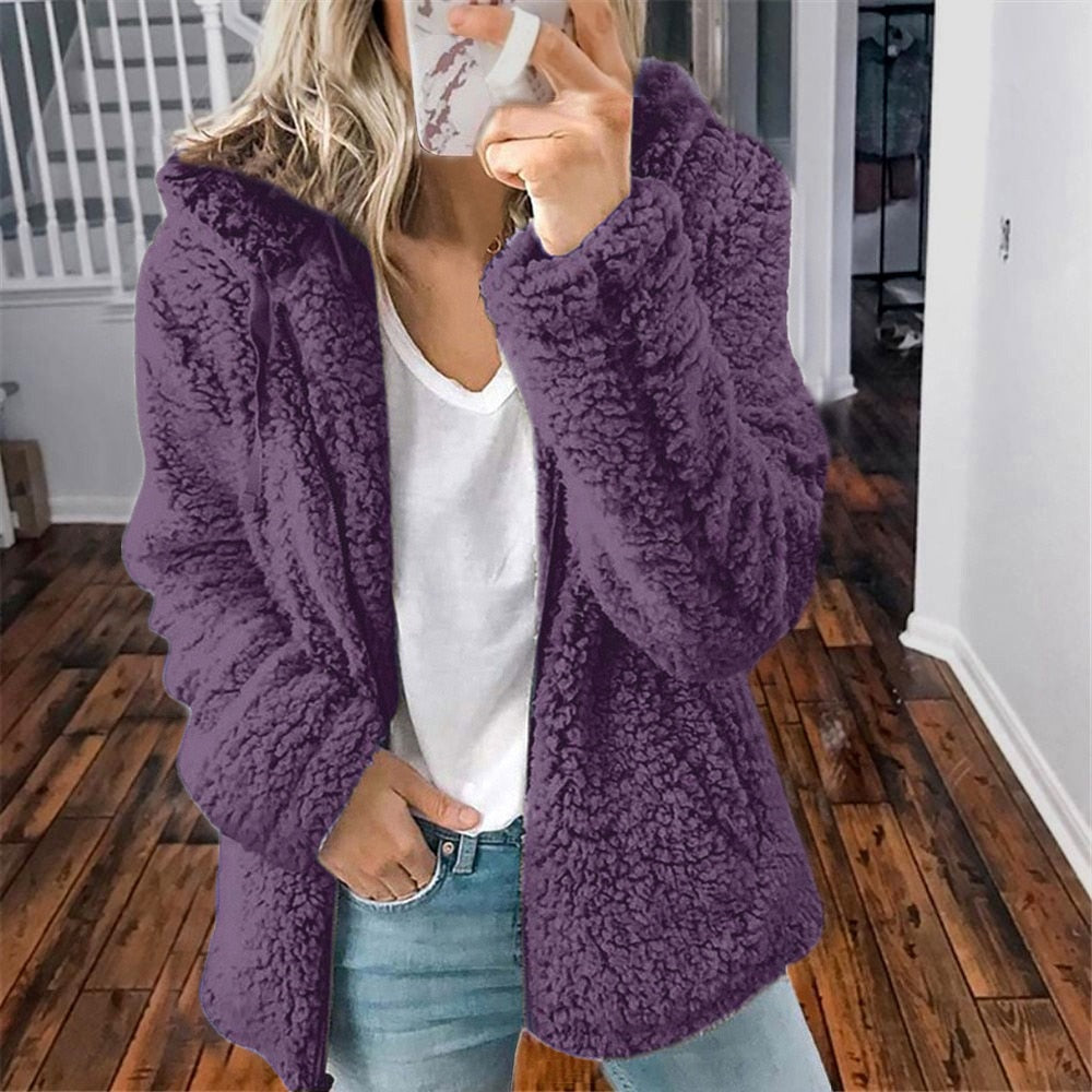Ednah | Women’s Long Sleeve Fleece Hoodie Cardigan