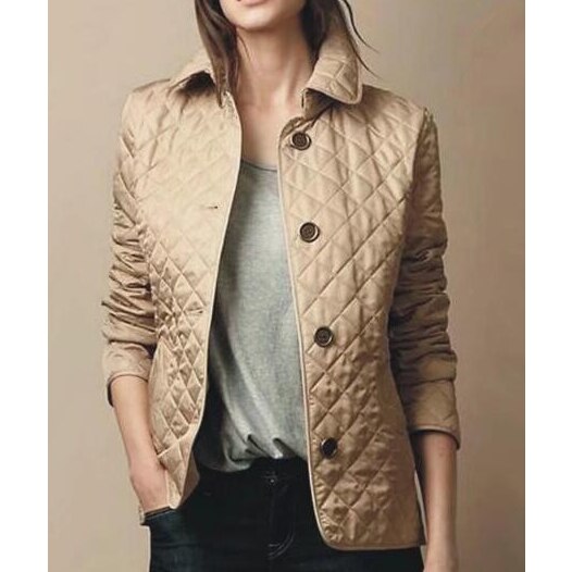 Brooklyn Women’s Diamond Quilted Collared Jacket