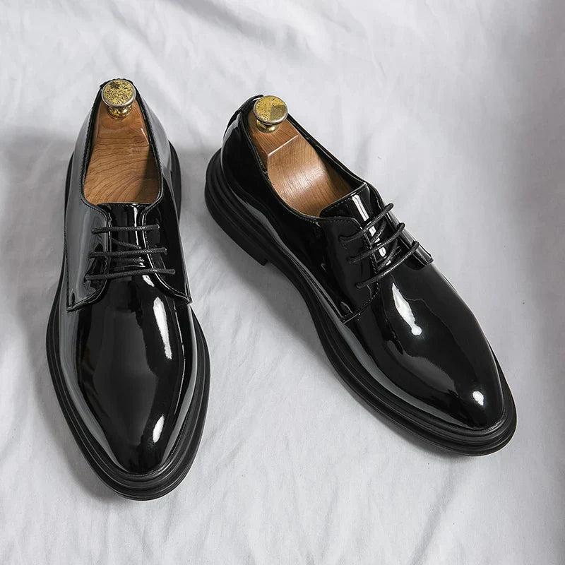 Aaron | Men's Patent Leather Derby Shoes