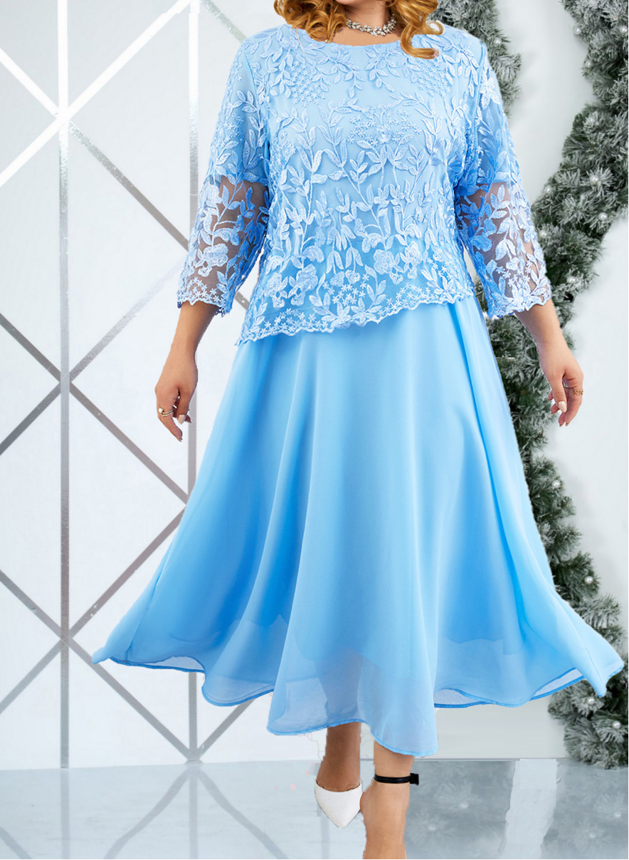 Rosalia | Women’s Lace Overlay Maxi Dress