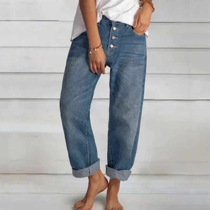 Kara | Women’s Button Front Tapered Jeans