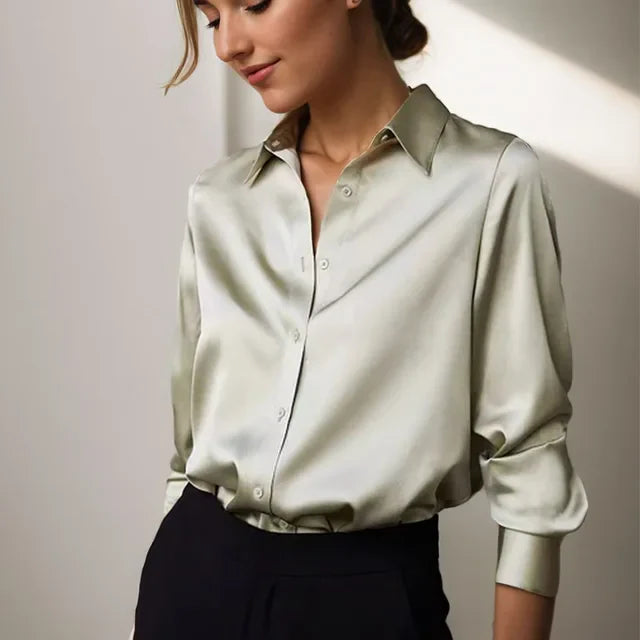 Calliope | Women’s Satin Long Sleeve Blouse