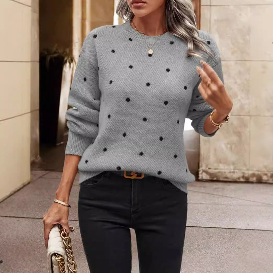 Anne | Women’s Knit Polka Dot Sweater
