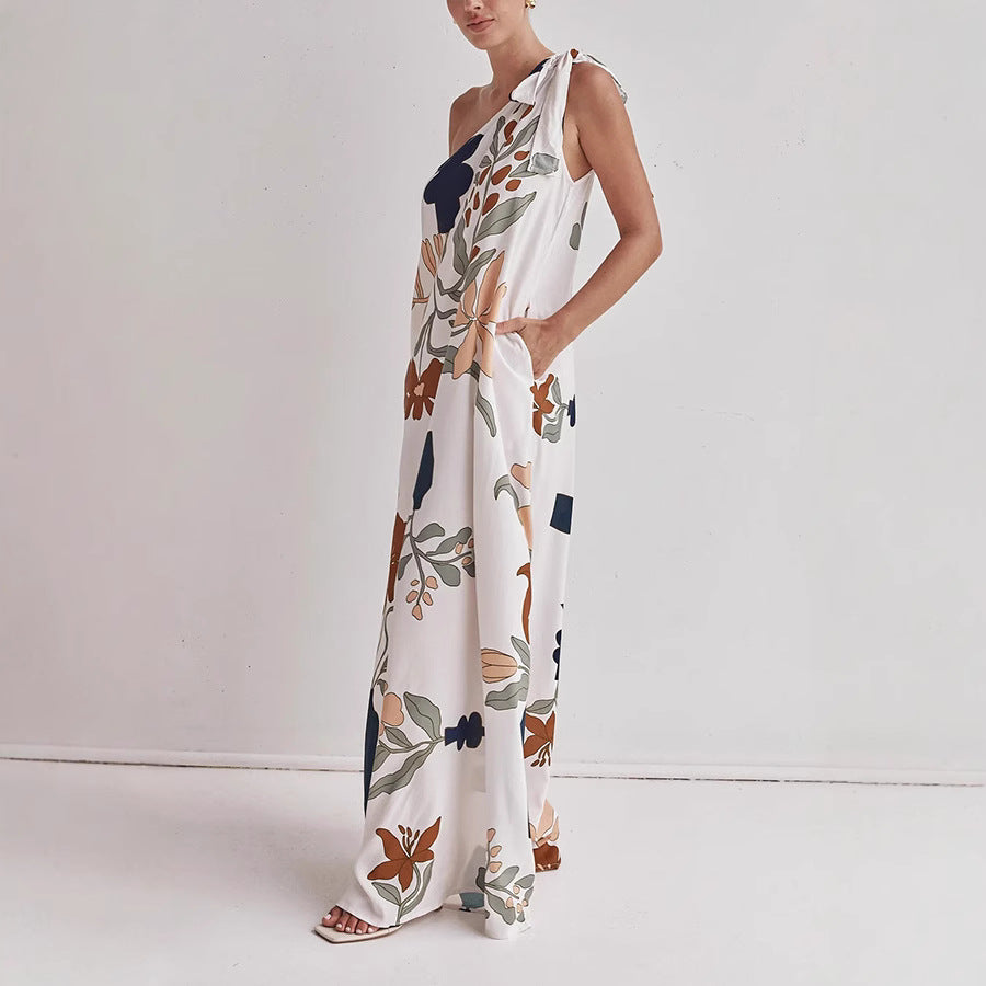 Elodie | Women’s One Shoulder Floral Maxi Dress