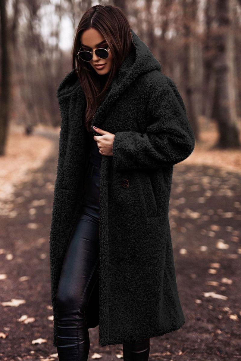 Jenny | Women’s Hooded Teddy Maxi Coat