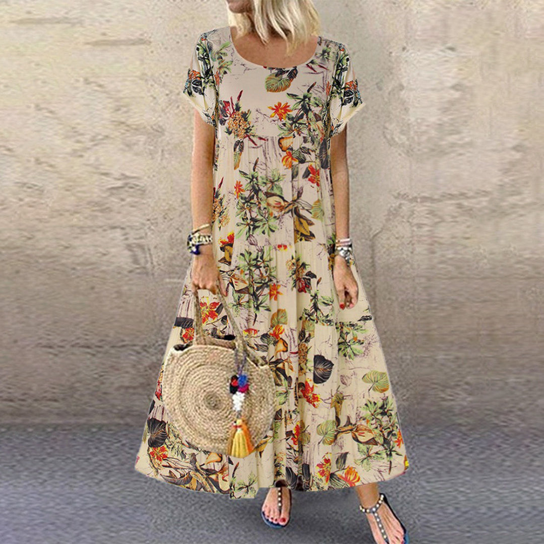 Denise | Women’s Floral Maxi Short Sleeve Dress