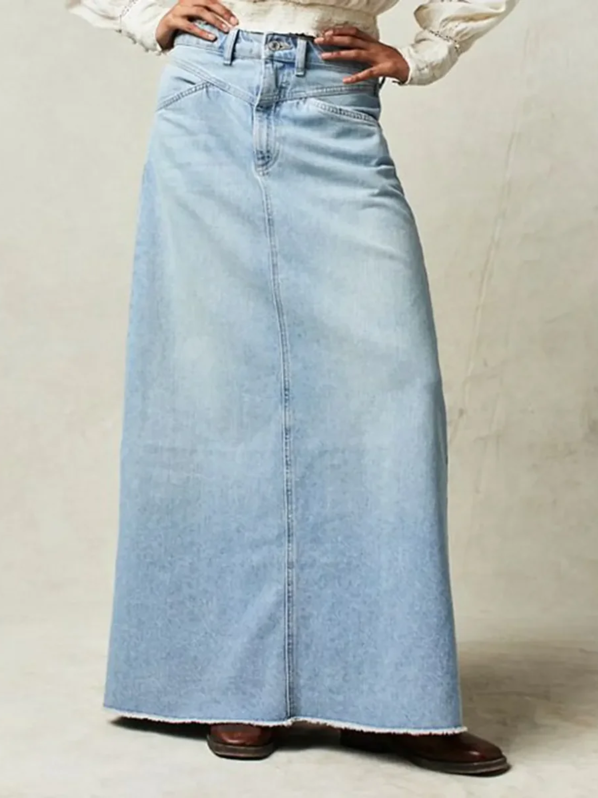 Elena | Women’s Denim Maxi Skirt