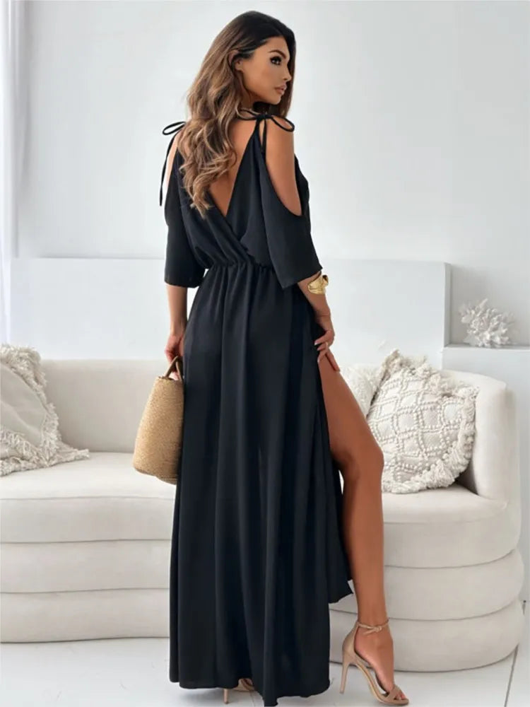 Loredana | Women’s Cold Shoulder Maxi Dress
