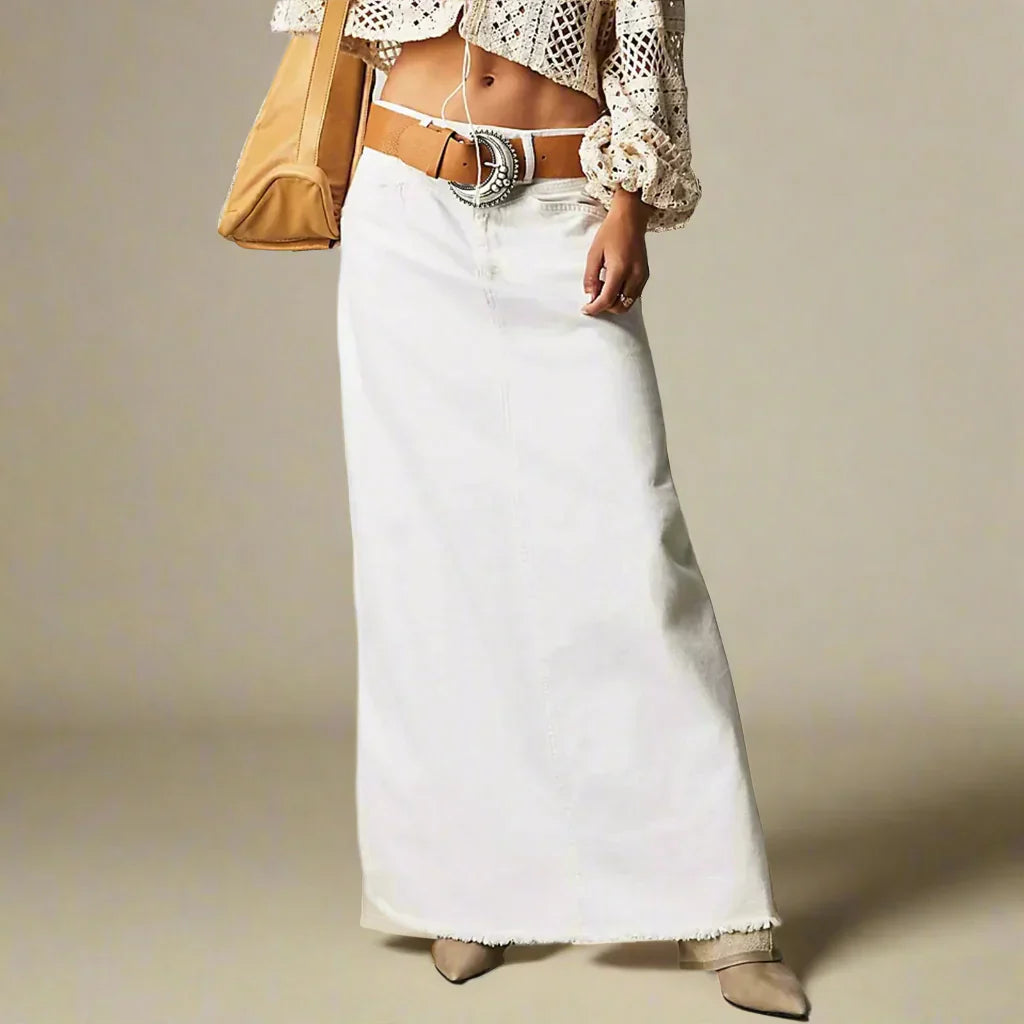Elena | Women’s Denim Maxi Skirt