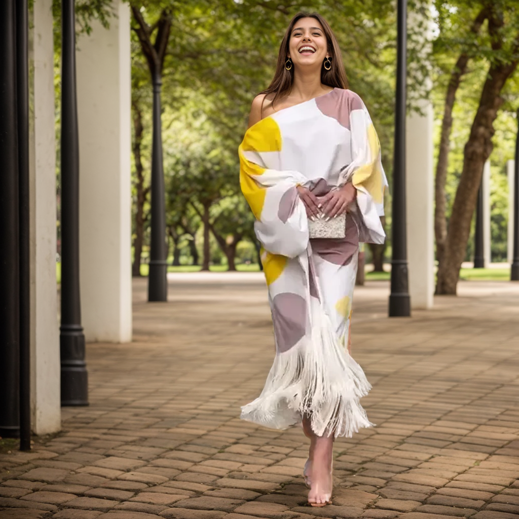 Maija | Women’s One Shoulder Midi Dress