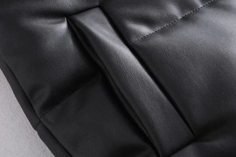 Shyla | Women’s Leather-Look Puffer Vest