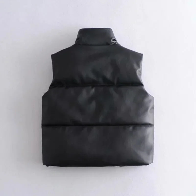 Shyla | Women’s Leather-Look Puffer Vest