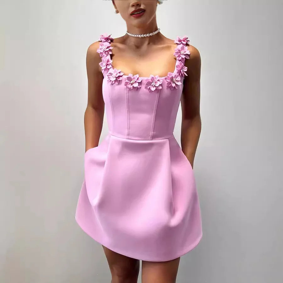 Belle | Women’s Floral Trim Mini Dress