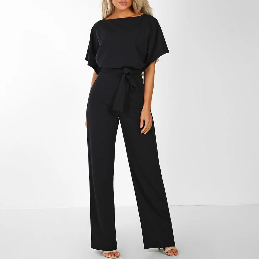 Zaria | Women’s Short Sleeve Wide Leg Jumpsuit