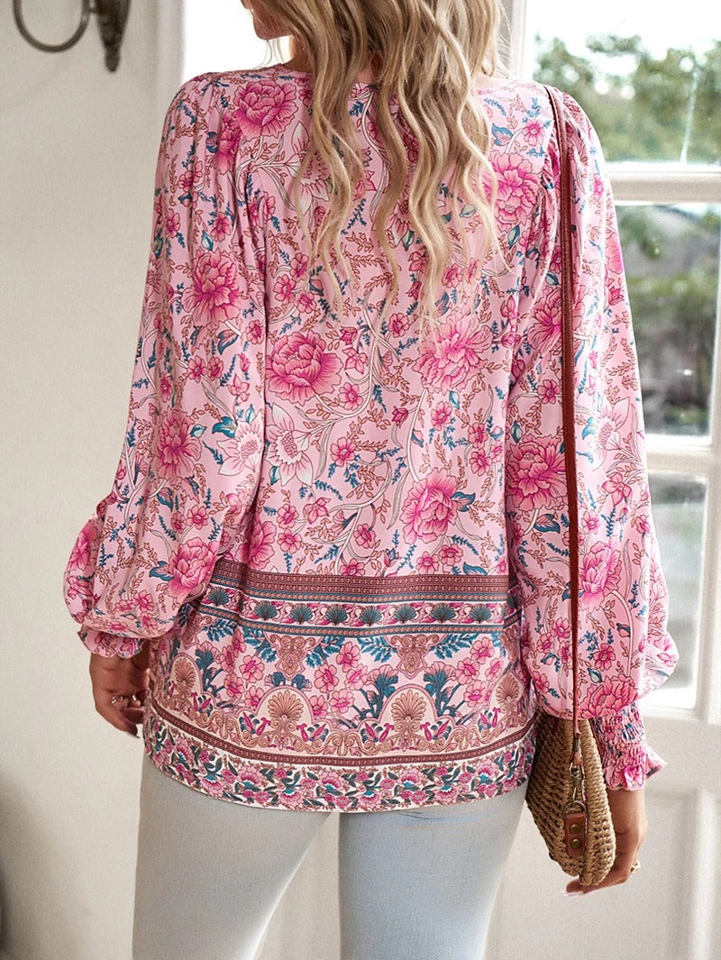 Mireya | Women’s Floral Long Sleeve Boho Blouse