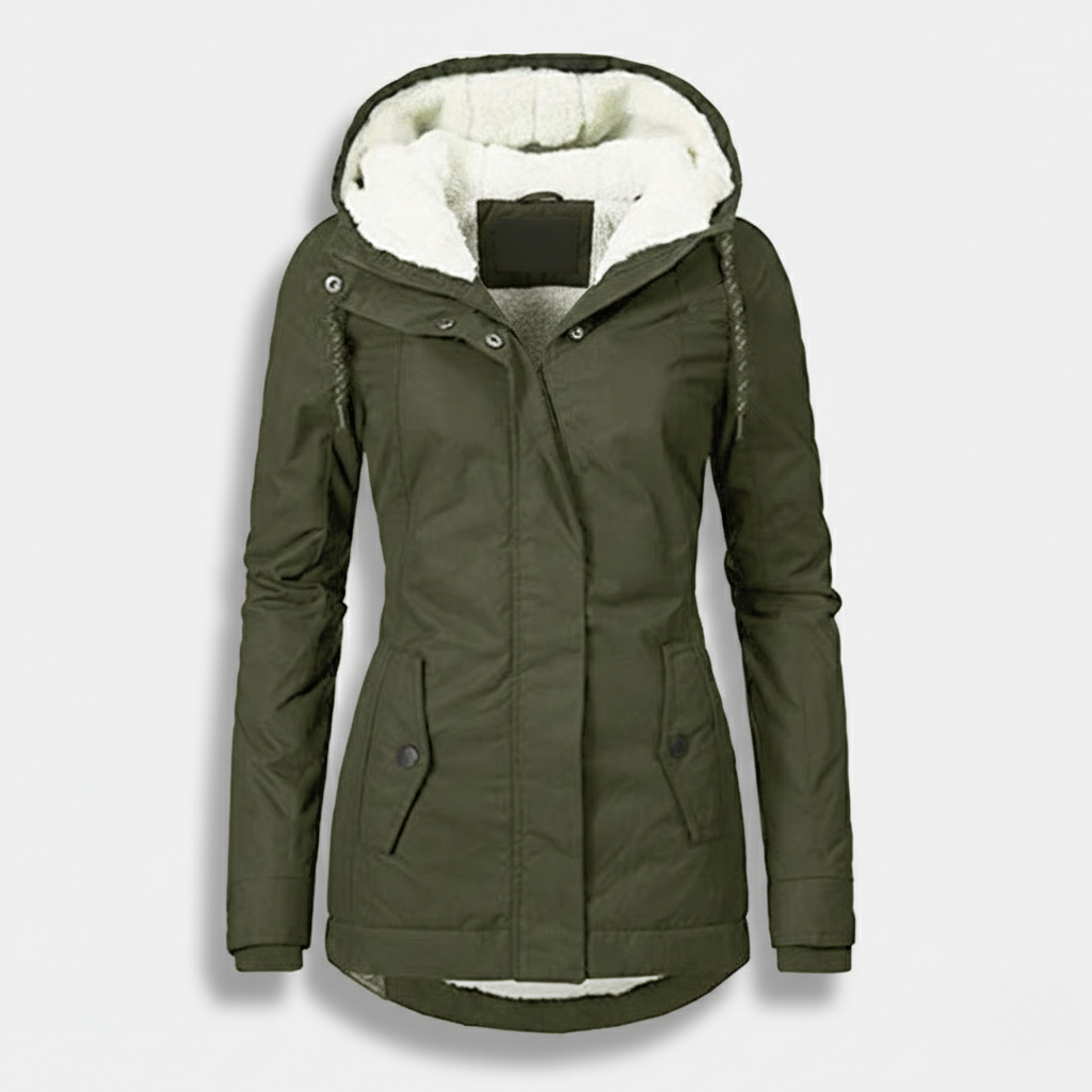 Bernice Women's Fleece Lined Hooded Winter Parka Jacket