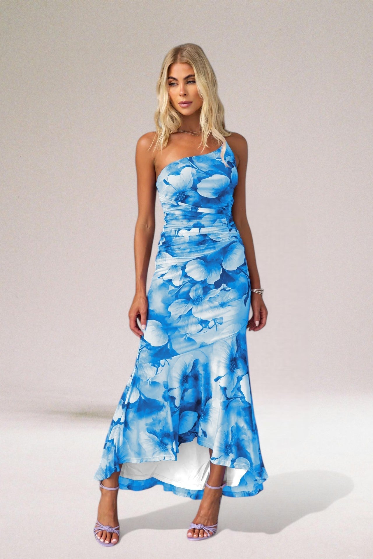 Gisella | Women’s One Shoulder Floral Maxi Dress