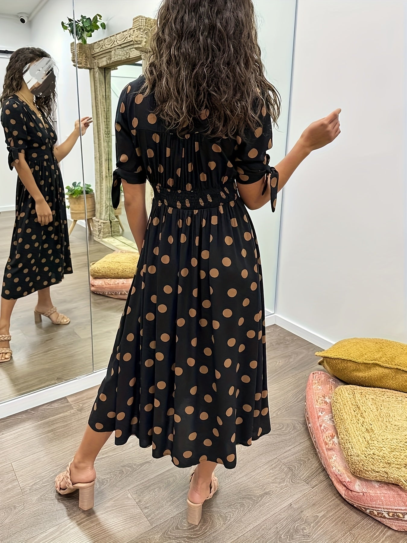 Aurélie | Women’s Polka Dot Midi Dress
