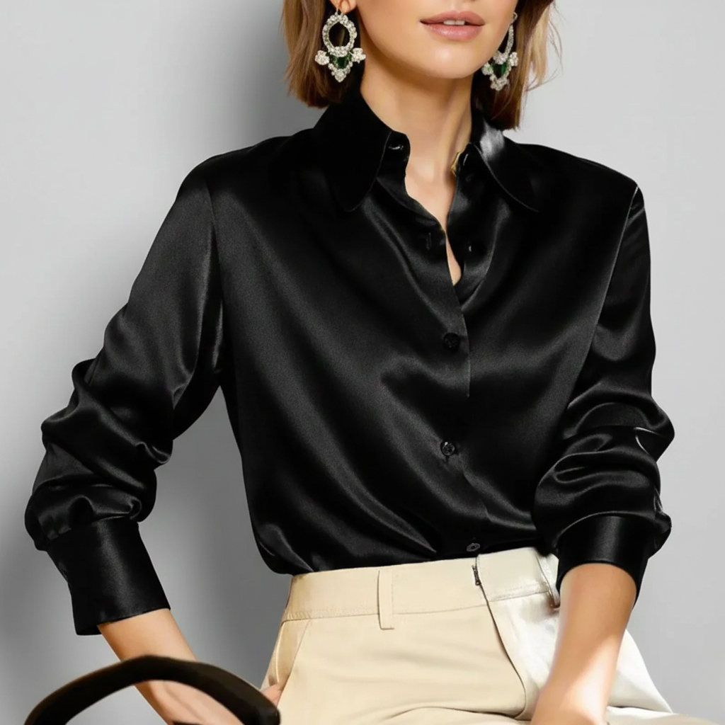 Hadassah | Women’s Satin Long Sleeve Blouse