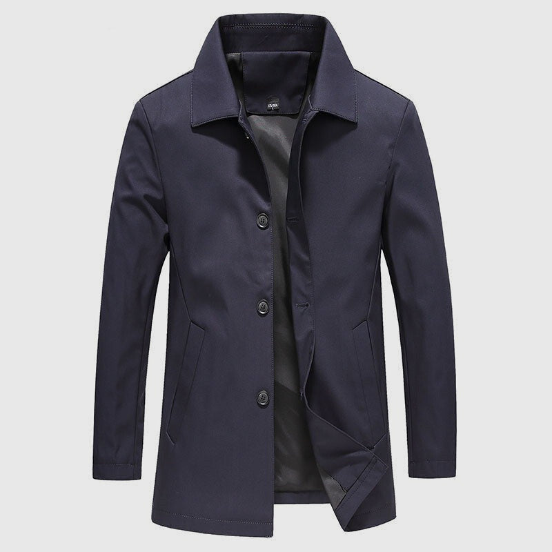 Cassian | Men’s Button Front Long Jacket