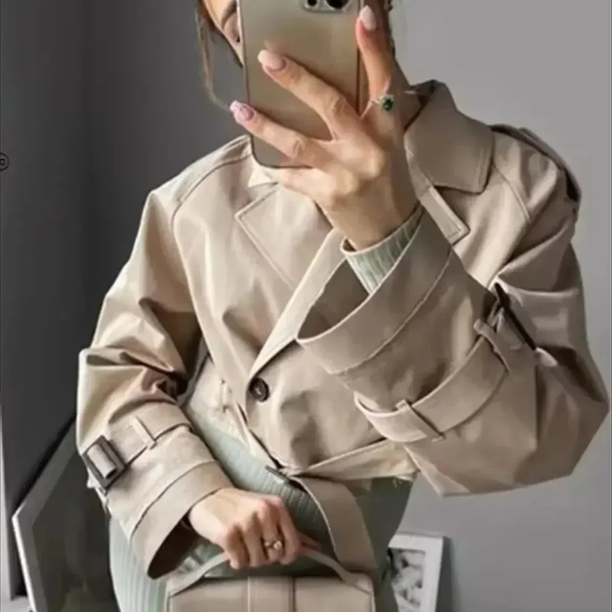 Abby Women’s Cropped Belted Jacket