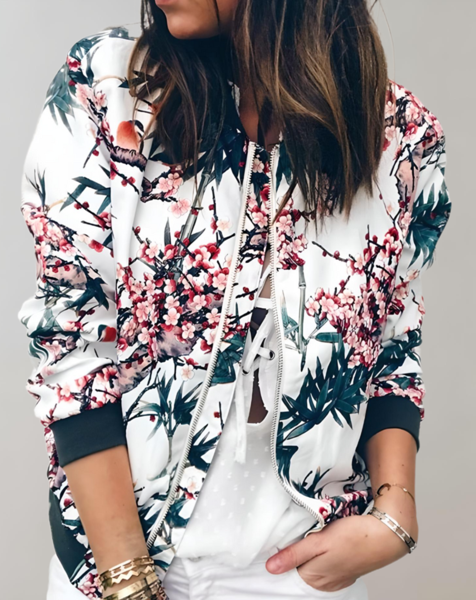 Barbara Women’s Floral Bomber Jacket