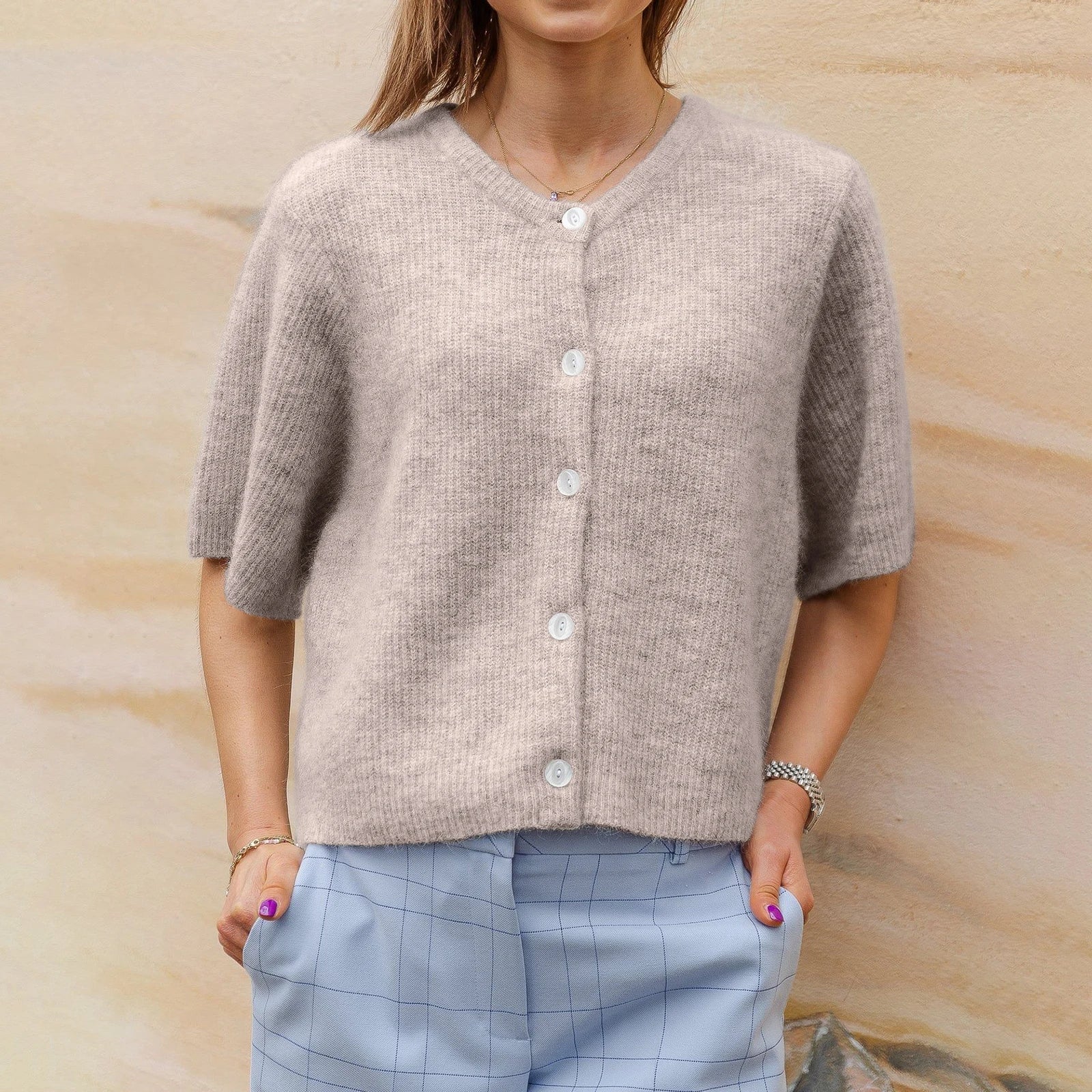 Olivia | Women’s Knit Short Sleeve Cardigan