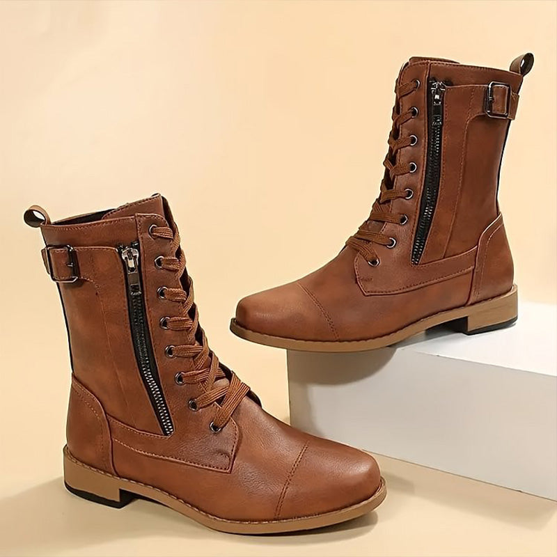 Greta | Women’s Lace Up Mid Calf Boots