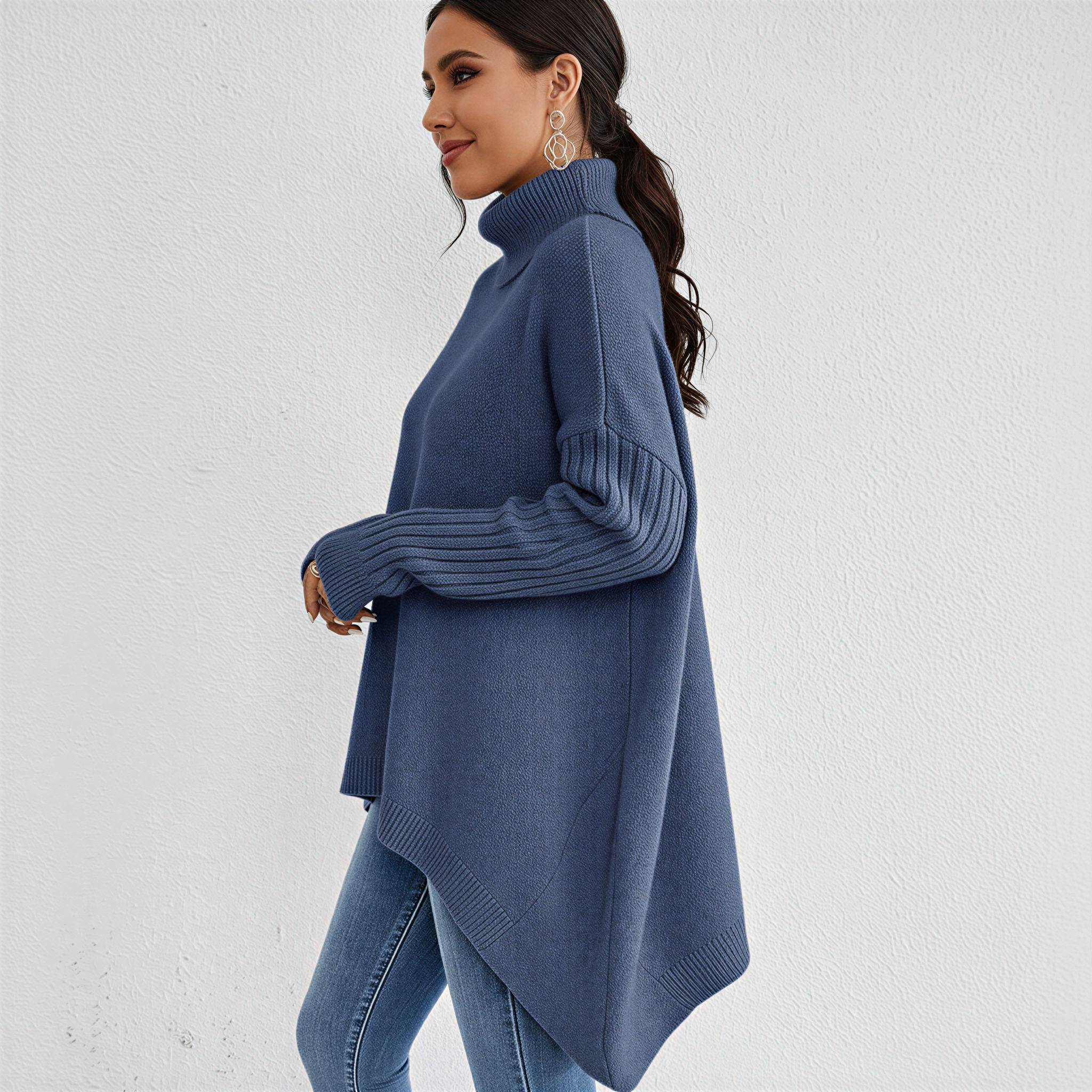 Soraya | Women’s Tunic Long Sleeve Turtleneck Sweater